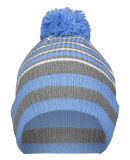 Holloway 223815 8 1/2" Spirit Pom Beanie in Columbia blue/ heather grey/ white
