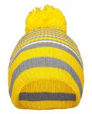 Holloway 223815 8 1/2" Spirit Pom Beanie in Gold/ heather grey/ white
