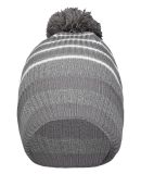 Holloway 223815 8 1/2" Spirit Pom Beanie in Graphite/ heather grey/ white