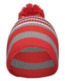 Holloway 223815 8 1/2" Spirit Pom Beanie in Red/ heather grey/ white