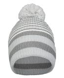 Holloway 223815 8 1/2" Spirit Pom Beanie in Silver/ heather grey/ white