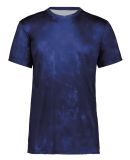 Holloway 222696 Youth Cotton-Touch Cloud T-Shirt in Navy cloud print
