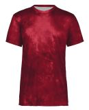 Holloway 222696 Youth Cotton-Touch Cloud T-Shirt in Scarlet cloud print