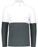 Holloway 223500 Momentum Team Quarter-Zip Pullover in Iron/ white