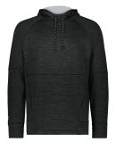 Holloway 223580 All-Pro Performance Fleece Hooded  in Black heather/ silver