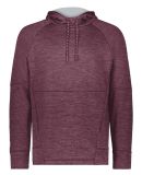 Holloway 223580 All-Pro Performance Fleece Hooded  in Maroon heather/ silver