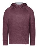 Holloway 223680 Youth All-Pro Performance Fleece H in Maroon heather/ silver