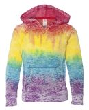 MV Sport W1162Y Girls’ Courtney Burnout V-Notch  in Rainbow stripe