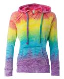 MV Sport W1162 Women’s Courtney Burnout V-Notch  in Rainbow stripe