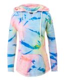MV Sport W17122 Women's Angel Terry Nora Pullover in Neon tie dye