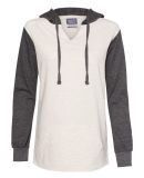 MV Sport W20145 Women’s French Terry Hooded Pull in Charcoal/ oatmeal
