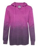 MV Sport W20185 Women's French Terry Ombré Hooded in Dragonfruit/ navy