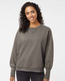 MV Sport W22712 Women's Sueded Fleece Crewneck Swe in Charcoal