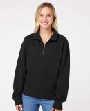 MV Sport W22713 Women's Sueded Fleece Quarter-Zip  in Black