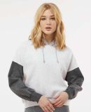 MV Sport W23716 Women's Sueded Fleece Colorblocked in Charcoal