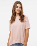 MV Sport W23711 Women's French Terry Short Sleeve  in Cameo pink