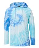 MV Sport 21456 Loco Mineral Wash Hooded Long Sleev in Blue lagoon swirl