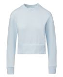 MV Sport W22106 Women's Romi Cloud Fleece Crop Cre in Arctic blue