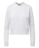MV Sport W22106 Women's Romi Cloud Fleece Crop Cre in Ash