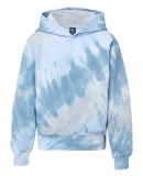 MV Sport 128Y Youth Classic Fleece Tie-Dyed Hooded in Arctic sky tie dye