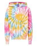 MV Sport 128Y Youth Classic Fleece Tie-Dyed Hooded in Cotton candy