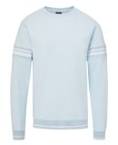 MV Sport 23404 Donovan Striped Crewneck Sweatshirt in Arctic blue