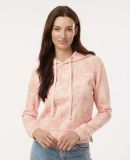 MV Sport W24105 Women's Maddie Floral Print Hooded in Cameo pink