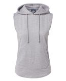 MV Sport W24131 Women's Kinsley Sleeveless Hooded  in Heather grey