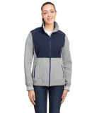 Nautica N17387 Women's Navigator Fleece Full-Zip J in Oxford heather/ navy