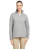 Nautica N17397 Women's Anchor Fleece Quarter-Zip S in Oxford heather