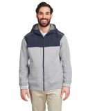 Nautica N17582 Navigator Fleece Hooded Full-Zip Ja in Oxford heather/ navy