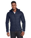 Nautica N17186 l Mile Hooded Puffer Jacket in Navy/ antique white