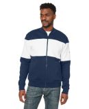 Nautica N17928 Anchor Fleece Colorblocked Bomber J in Navy/ white