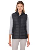 Nautica N17947 Women's Harbor Puffer Vest in Black/ black heather