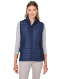 Nautica N17947 Women's Harbor Puffer Vest in Navy/ navy heather