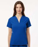 Jaanuu W10003 Women's Calix Fit & Flare Scrub V-Ne in Royal blue