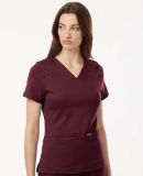 Jaanuu W30003 Women's Cesi Ultrasoft Scrub V-Neck  in Burgundy