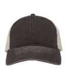 The Game Hats GB460 Pigment-Dyed Trucker Cap in Black/ stone