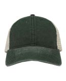 The Game Hats GB460 Pigment-Dyed Trucker Cap in Bottle green/ stone