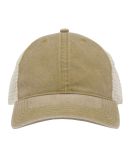 The Game Hats GB460 Pigment-Dyed Trucker Cap in Khaki/ stone