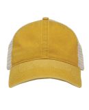 The Game Hats GB460 Pigment-Dyed Trucker Cap in Mustard yellow/ stone