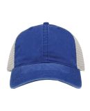 The Game Hats GB460 Pigment-Dyed Trucker Cap in Royal/ stone