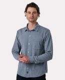 Recover EC650 Eco Button Down Shirt in Blue rainbow
