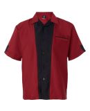 Hilton HP2245 Monterey Bowling Shirt in Cranberry/ black