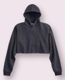 Teestyled TS8000  | WOMEN'S RAW EDGE CROP HOODIES in Distressed black