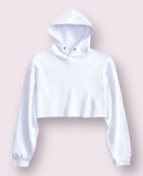 Teestyled TS8000  | WOMEN'S RAW EDGE CROP HOODIES in Distressed white