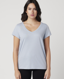 Cotton Heritage W1247 Women's V-Neck T-shirt in Blue fog