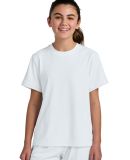 Sport Tek YST440 Sport-Tek Youth Club Short Sleeve in Wht/wht