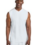 Sport Tek ST441 Sport-Tek Club Sleeveless V-Neck in Wht/wht
