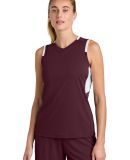Sport Tek LST441 Sport-Tek Women's Club Sleeveless in Mar/white